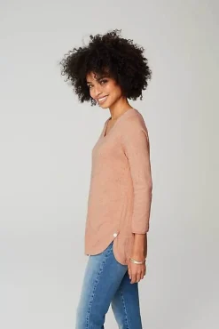 Lightweight Tweed V-Neck Sweater | Jjill