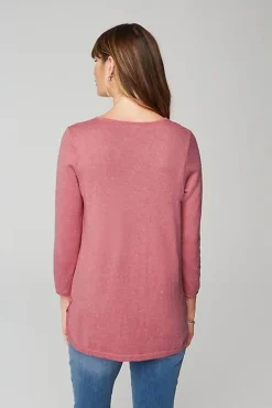 Lightweight Tweed V-Neck Sweater | Jjill
