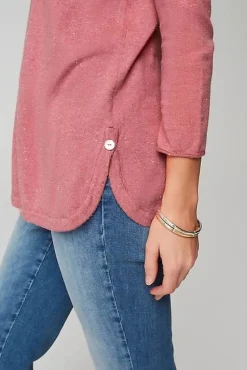 Lightweight Tweed V-Neck Sweater | Jjill