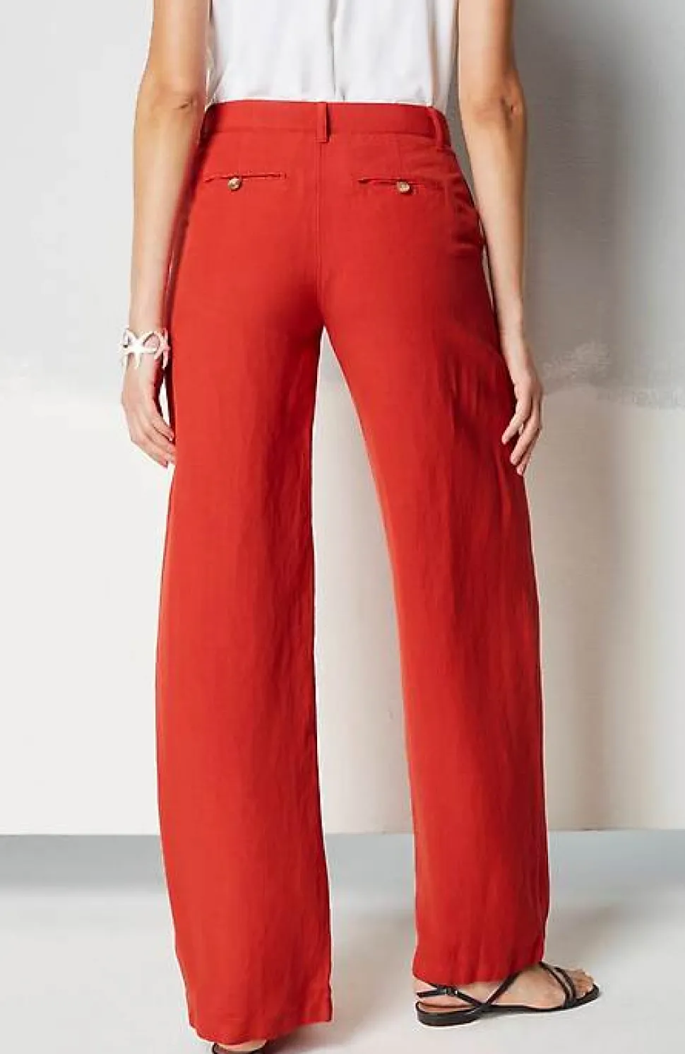 Linen Full-Leg Creased-Front Pants | Jjill
