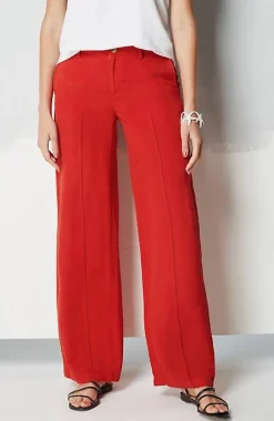 Linen Full-Leg Creased-Front Pants | Jjill