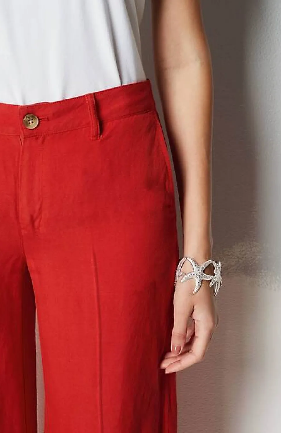Linen Full-Leg Creased-Front Pants | Jjill