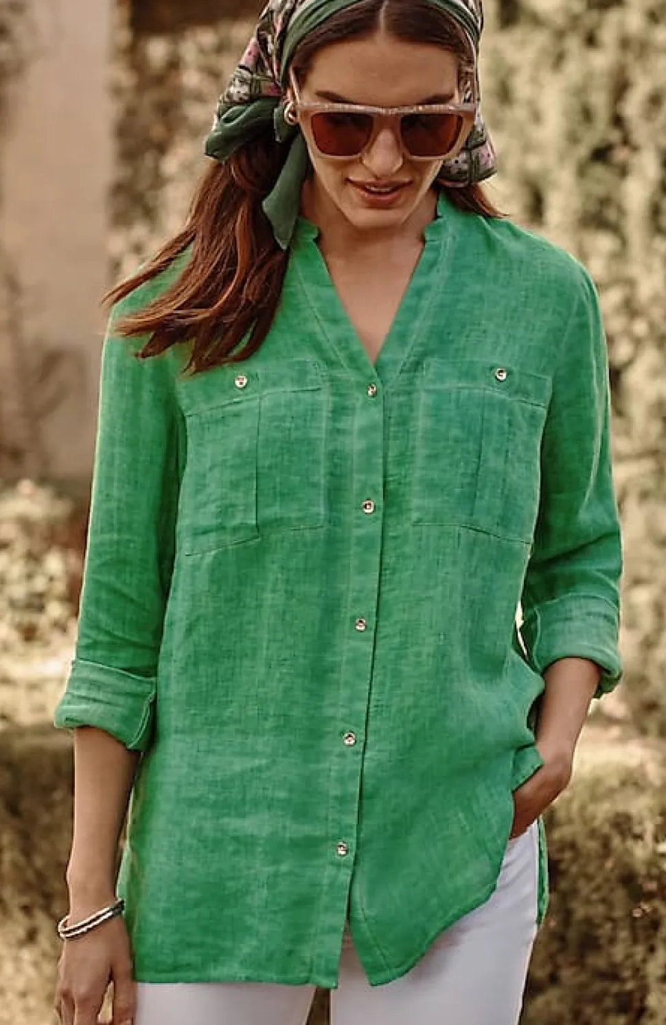 Linen Garment-Dyed Tunic | Jjill