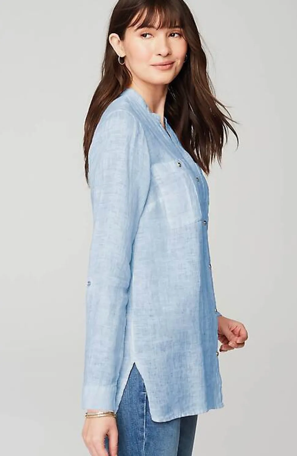 Linen Garment-Dyed Tunic | Jjill