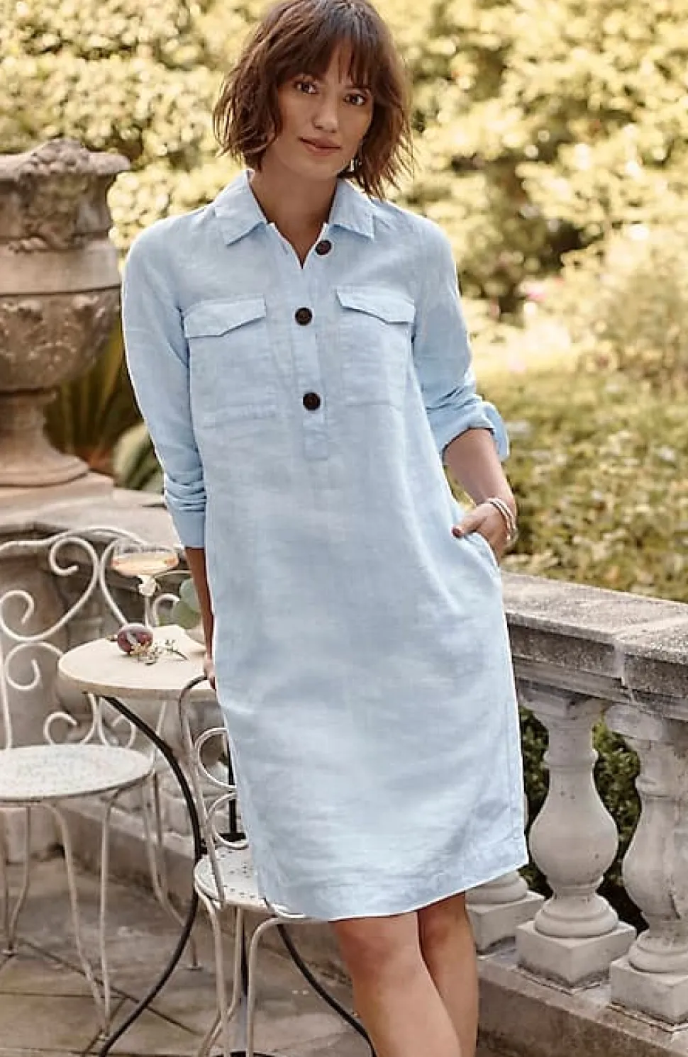 Linen Popover Shirtdress | Jjill