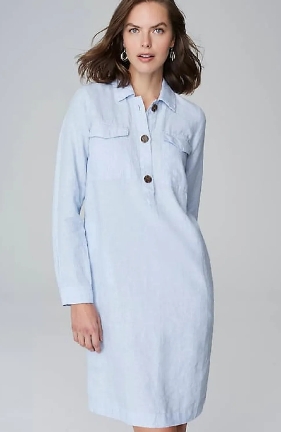 Linen Popover Shirtdress | Jjill