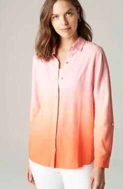 Linen Tab-Sleeve A-Line Shirt | Jjill