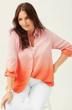 Linen Tab-Sleeve A-Line Shirt | Jjill