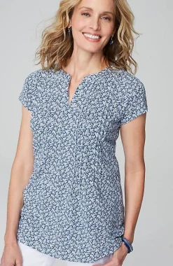 Linen-Blend Pintucked Tunic | Jjill
