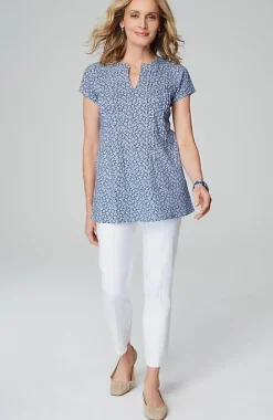 Linen-Blend Pintucked Tunic | Jjill