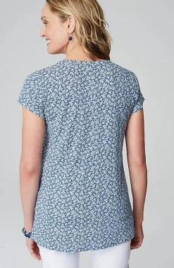 Linen-Blend Pintucked Tunic | Jjill