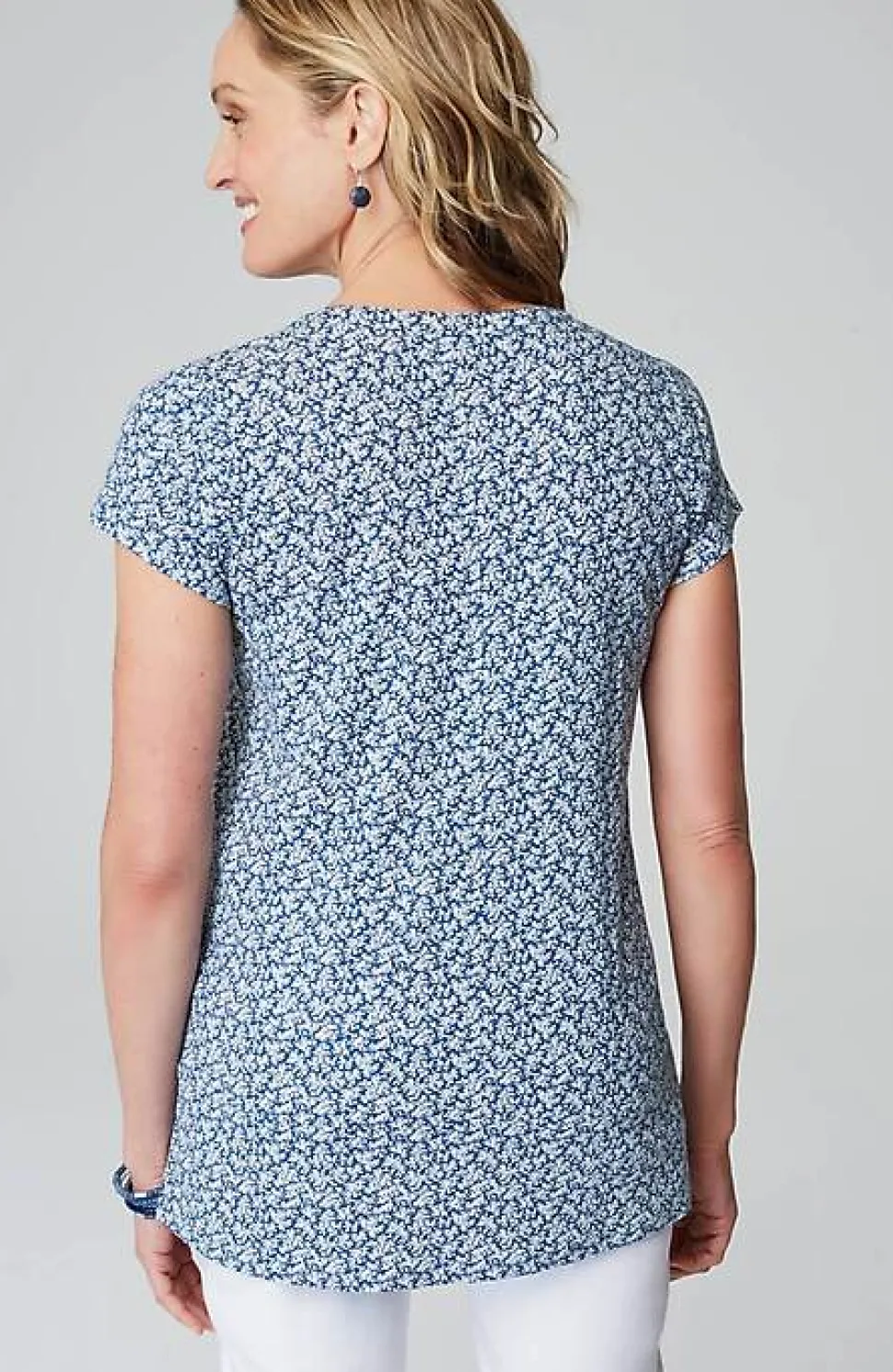 Linen-Blend Pintucked Tunic | Jjill