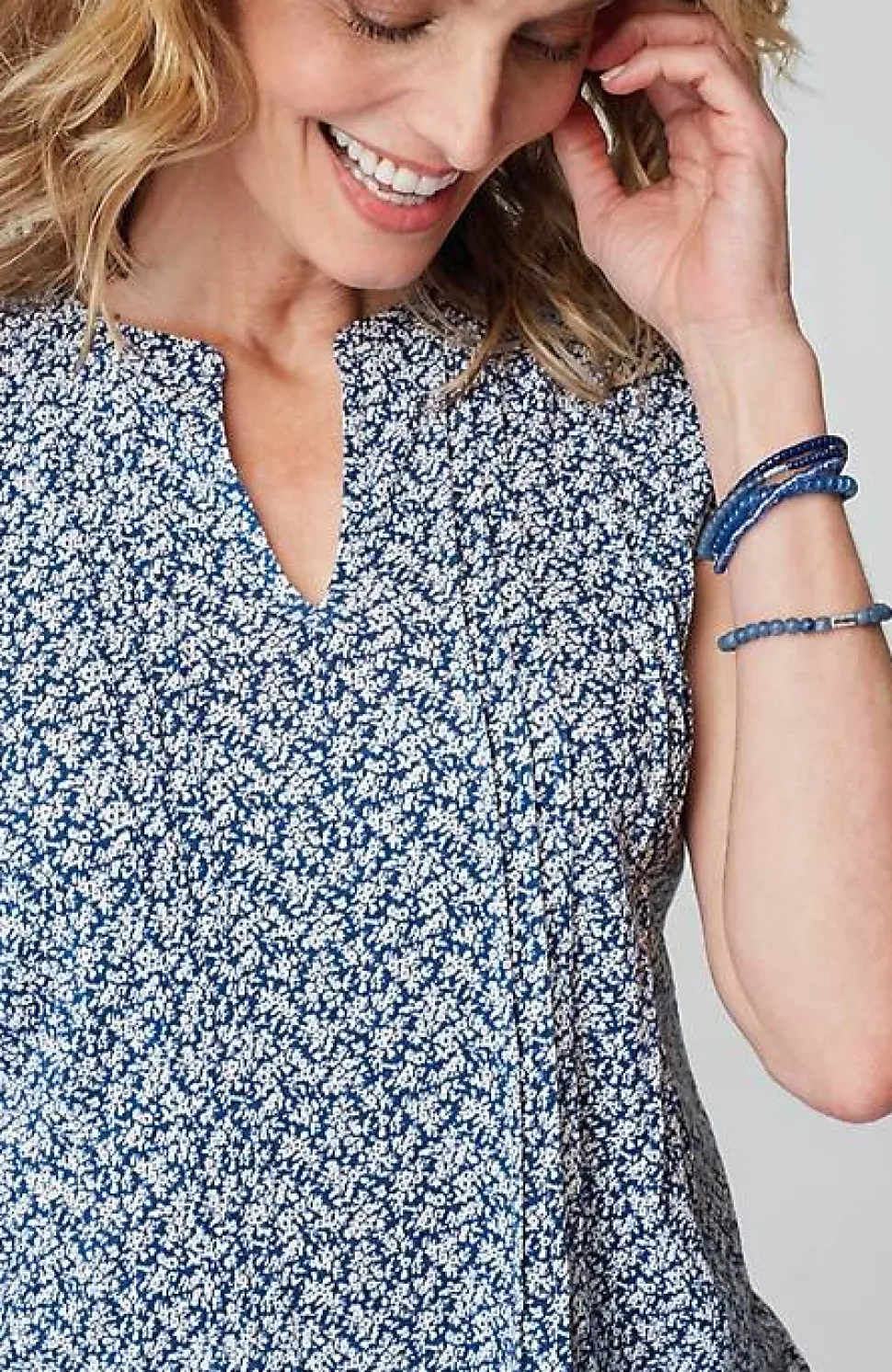 Linen-Blend Pintucked Tunic | Jjill