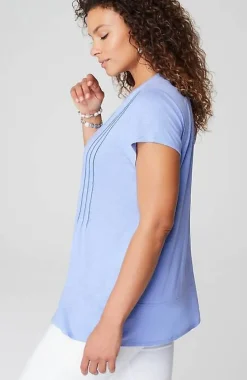 Linen-Blend Pintucked Tunic | Jjill