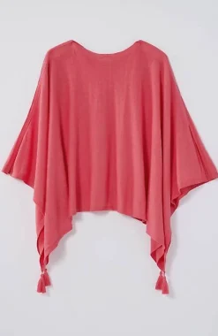 Linen-Blend Tasseled Poncho | Jjill