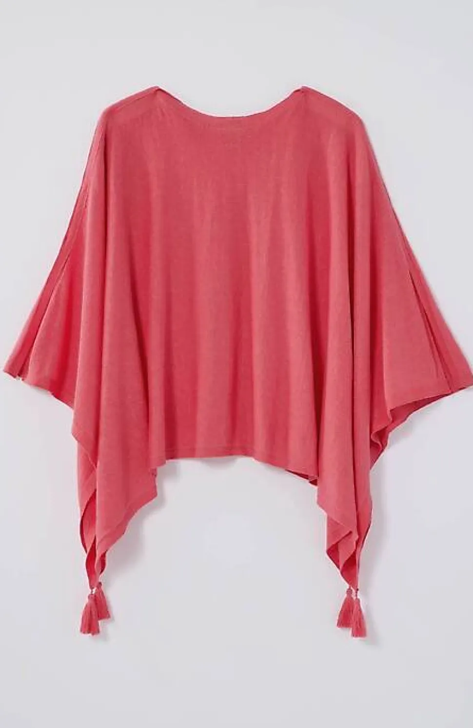 Linen-Blend Tasseled Poncho | Jjill