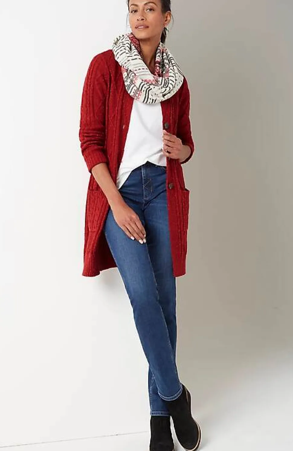 Long Cabled Cardi | Jjill