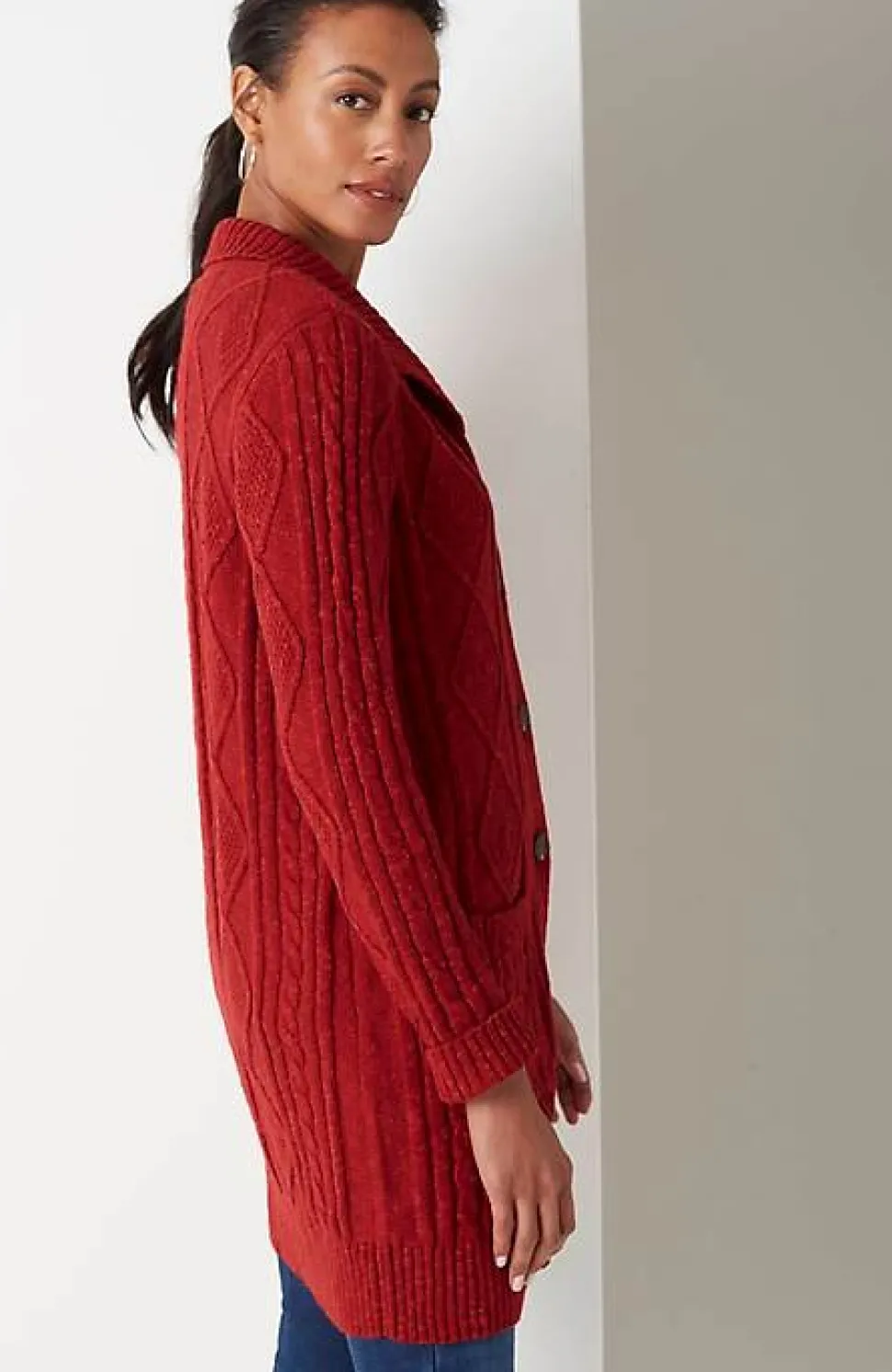 Long Cabled Cardi | Jjill