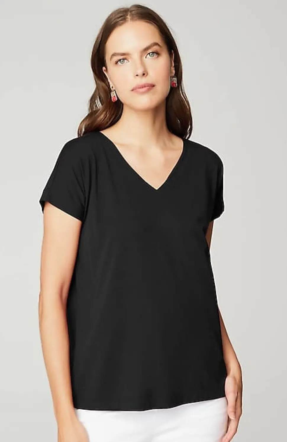 Luxe Supima® Pleat-Back Tee | Jjill