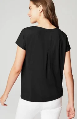 Luxe Supima® Pleat-Back Tee | Jjill