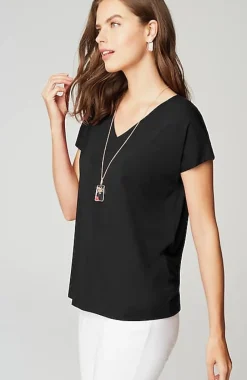 Luxe Supima® Pleat-Back Tee | Jjill