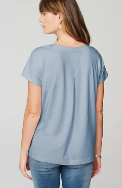 Luxe Supima® Pleat-Back Tee | Jjill