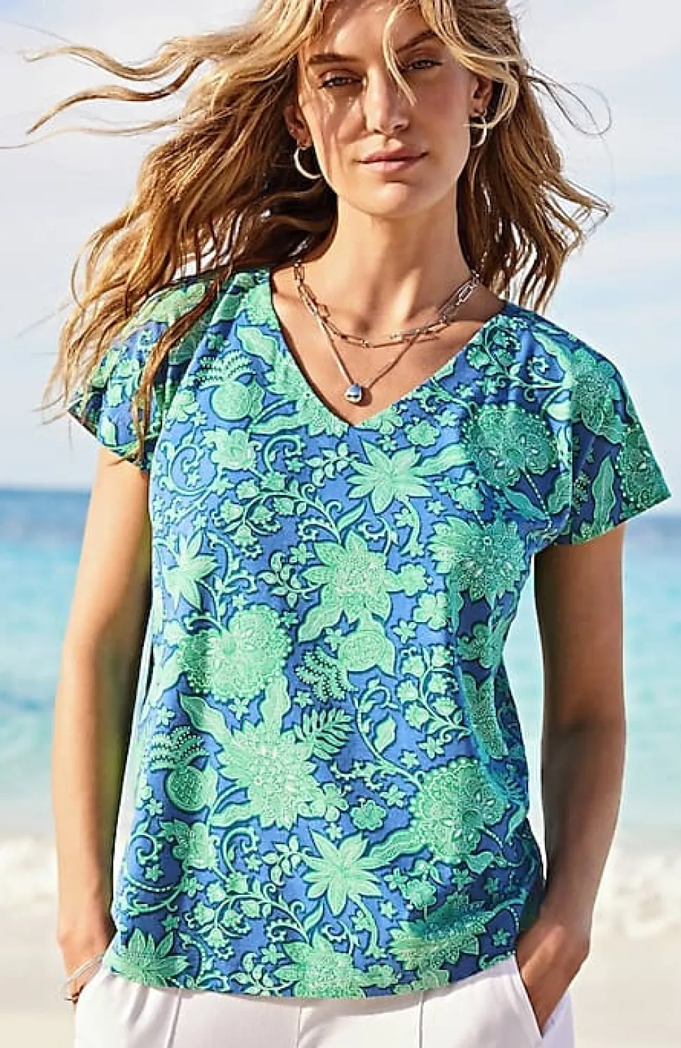 Luxe Supima® Pleat-Back Tee | Jjill