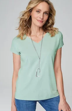 Luxe Supima® Pleat-Back Tee | Jjill