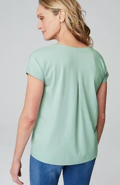 Luxe Supima® Pleat-Back Tee | Jjill