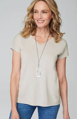 Luxe Supima® Pleat-Back Tee | Jjill