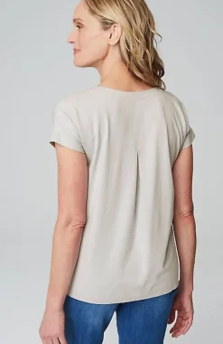 Luxe Supima® Pleat-Back Tee | Jjill