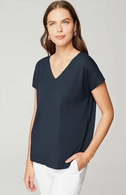 Luxe Supima® Pleat-Back Tee | Jjill