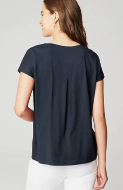 Luxe Supima® Pleat-Back Tee | Jjill