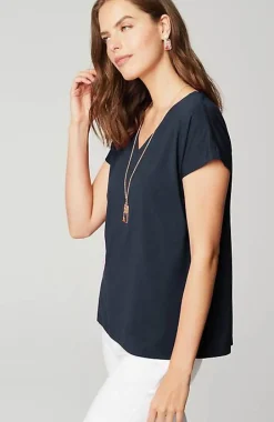 Luxe Supima® Pleat-Back Tee | Jjill