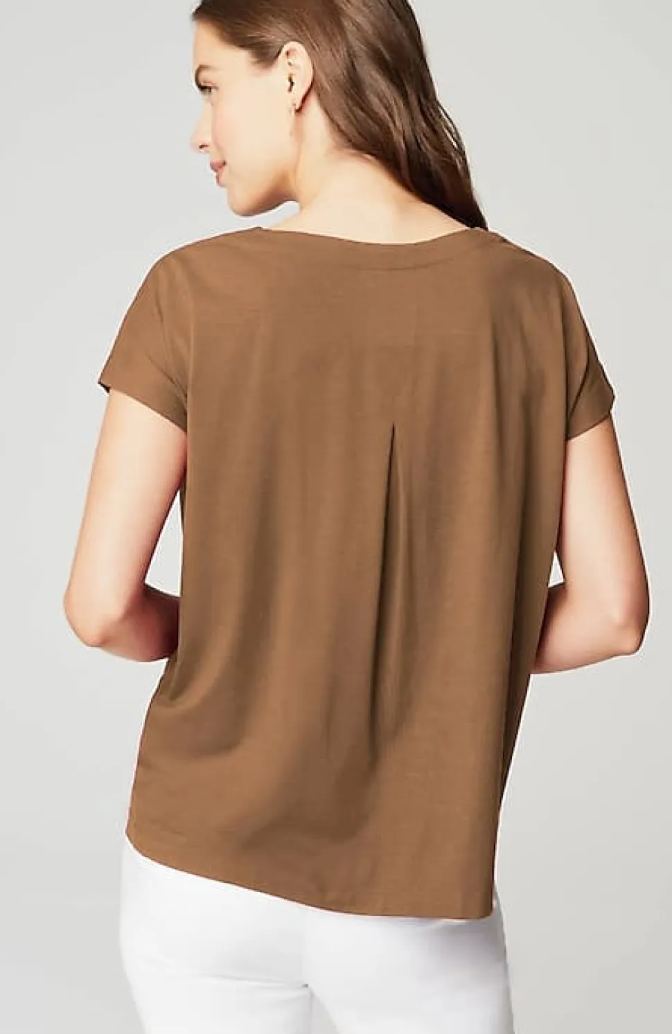 Luxe Supima® Pleat-Back Tee | Jjill
