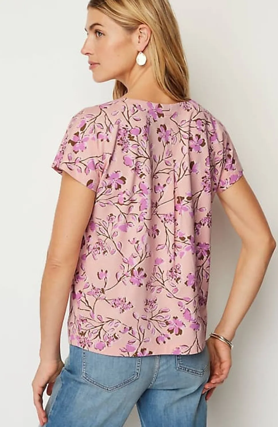 Luxe Supima® Pleat-Back Tee | Jjill
