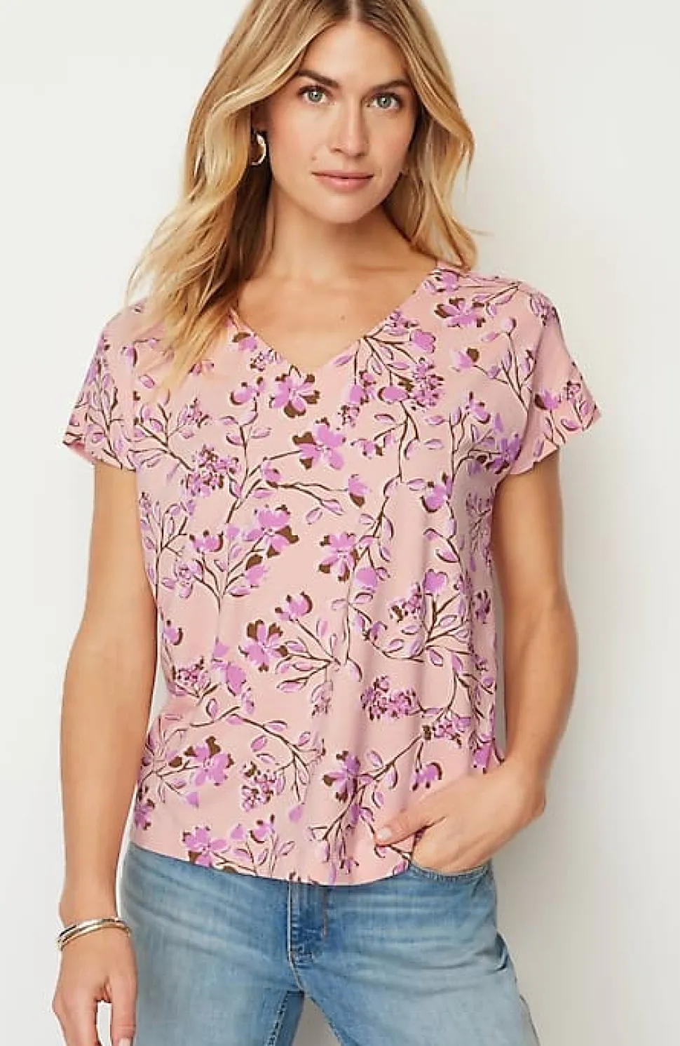 Luxe Supima® Pleat-Back Tee | Jjill