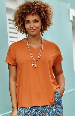 Luxe Supima® Pleat-Back Tee | Jjill