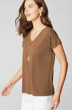 Luxe Supima® Pleat-Back Tee | Jjill