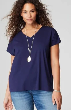 Luxe Supima® Pleat-Back Tee | Jjill
