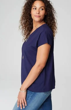 Luxe Supima® Pleat-Back Tee | Jjill