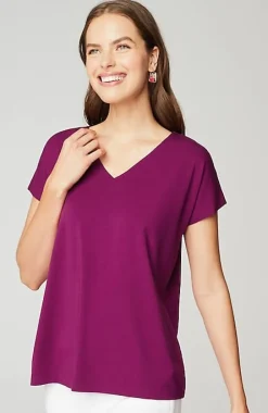 Luxe Supima® Pleat-Back Tee | Jjill