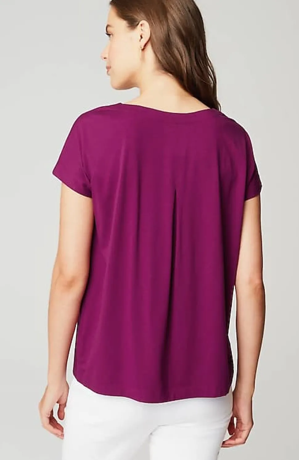 Luxe Supima® Pleat-Back Tee | Jjill