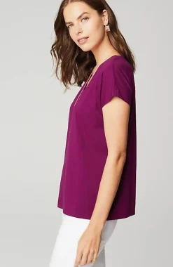 Luxe Supima® Pleat-Back Tee | Jjill