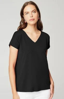 Luxe Supima® Pleat-Back Tee | Jjill