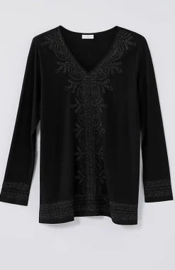 Metallic-Embroidered Tunic | Jjill