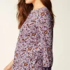 Mixed-Florals Border-Printed Top | Jjill