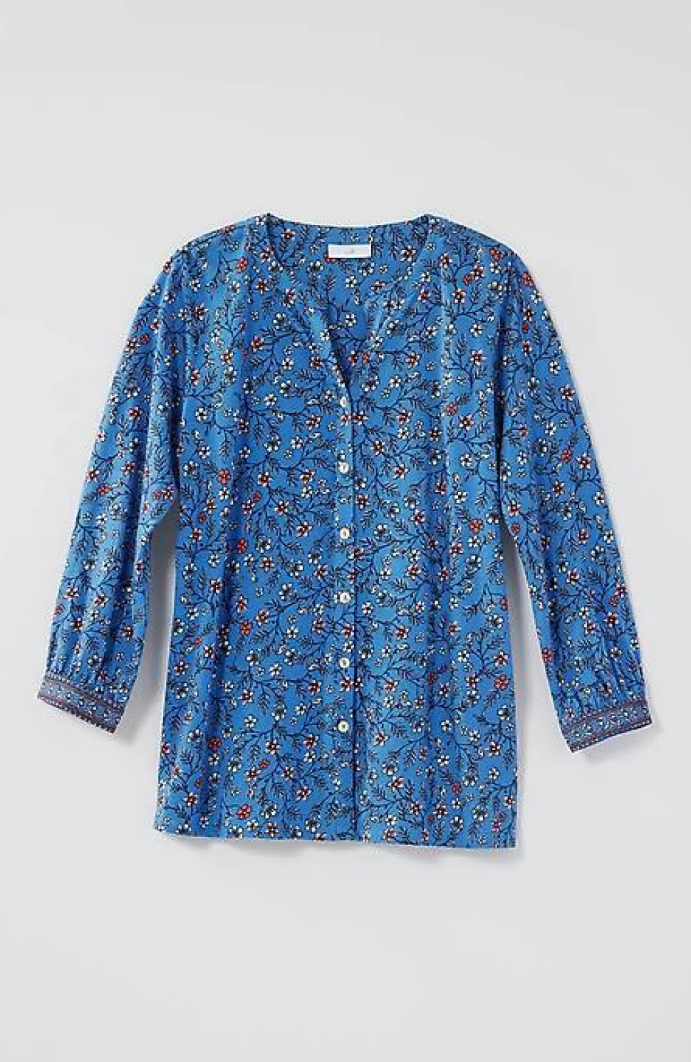 Mixed-Florals Border-Printed Top | Jjill