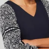 Mixed-Media Embroidered-Sleeve Top | Jjill