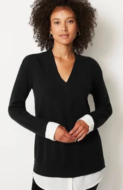 Mixed-Media Layered Sweater | Jjill